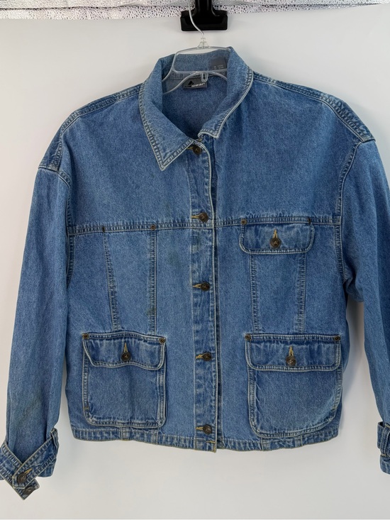 lizwear Jackets & Blazers - Lizwear Vintage Denim Jacket Womens Large Blue Cotton Trucker Utility Coat